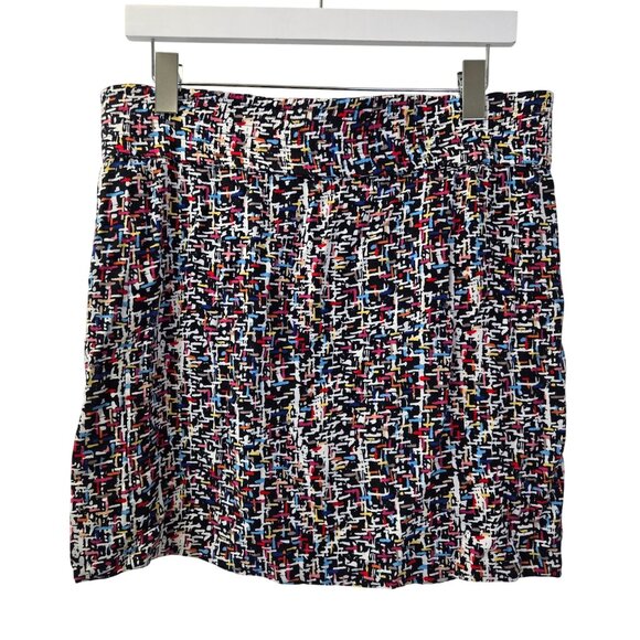 Cabi 100% Viscose Reversible Faux Wrap Graphic Print Mini Skirt Size Large (est) - Picture 2 of 8